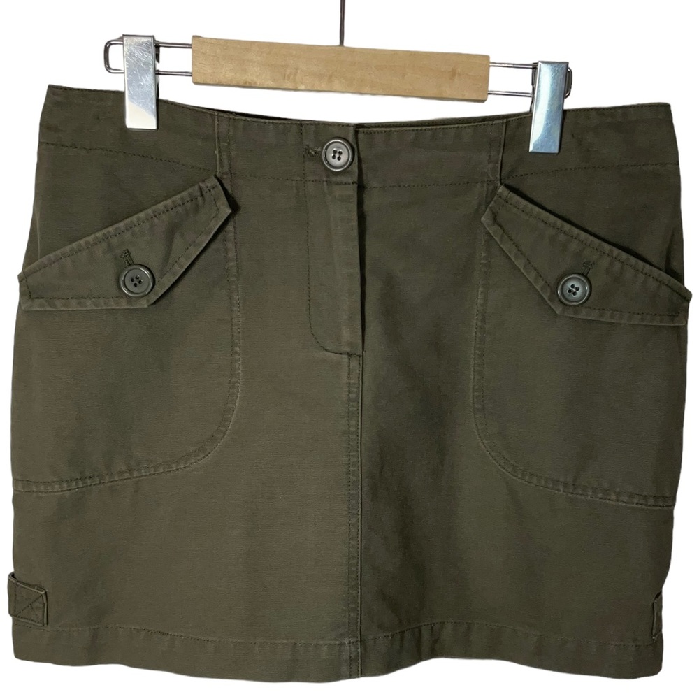H&M Mini Skirt Utility Y2K Khaki Green Cotton Cargo Style